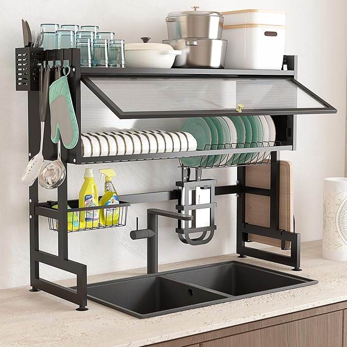 ESCURRIDOR DE PLATOS CON TAPA 65 CM+ENVIO GRATIS🎁